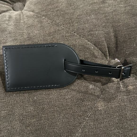 Louis Vuitton Black Leather Luggage Name Tag NEW not stamped - Picture 4 of 6